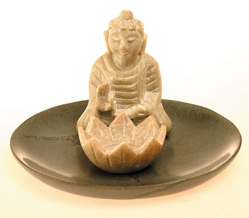 Specksteinhalter - Buddha mit Lotus